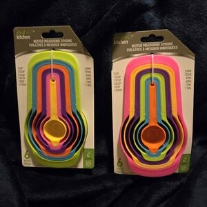 Set Of 2 Ideal Kitchen Colorful Nested Measuring Spoons Sets NWT